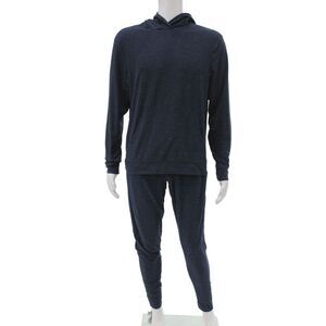 Outdoor Voices Mens Hooded Flecked Blue Sweatsuit Pullover Size M